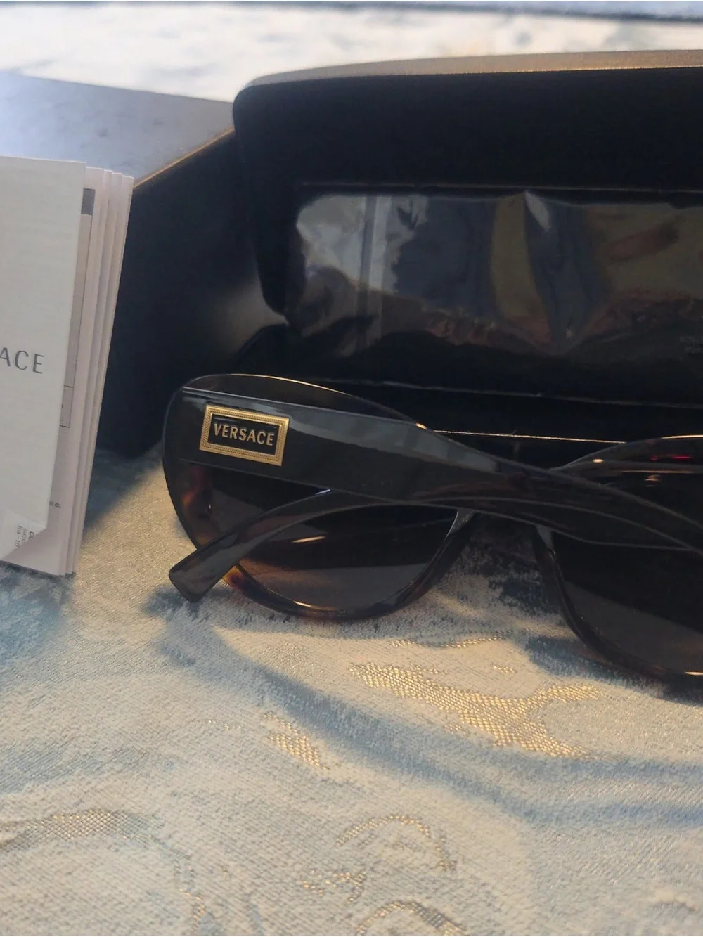 Versace Tortoiseshell Cat-Eye Sunglasses with Brown Lenses